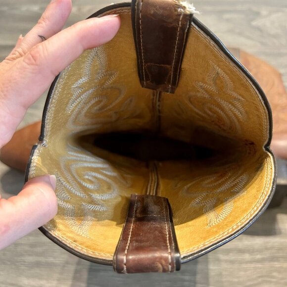 Justin Men's 10.5D Apache Brown Leather Western Cowboy Round Toe Boots 2253 - Picture 7 of 12